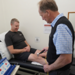 Rehabilitation Gym therapeutic ultrasound machine Used on Client to reduce pain at Redwood clinic.